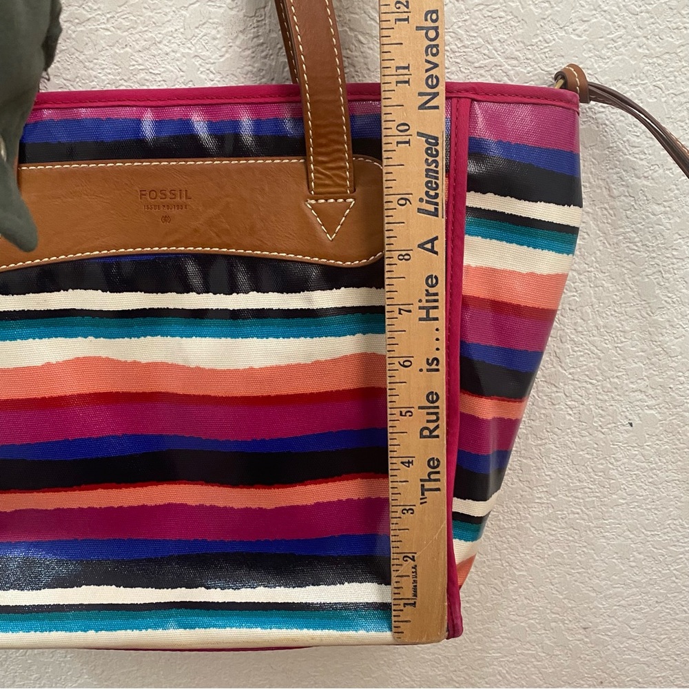 Fossil Keyper Multicolored Stripes Coated Canvas … - image 8